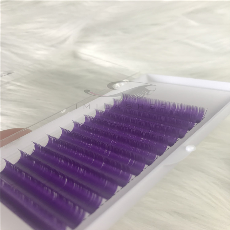 Wholesale colored ellipse flat eyelash extensions 